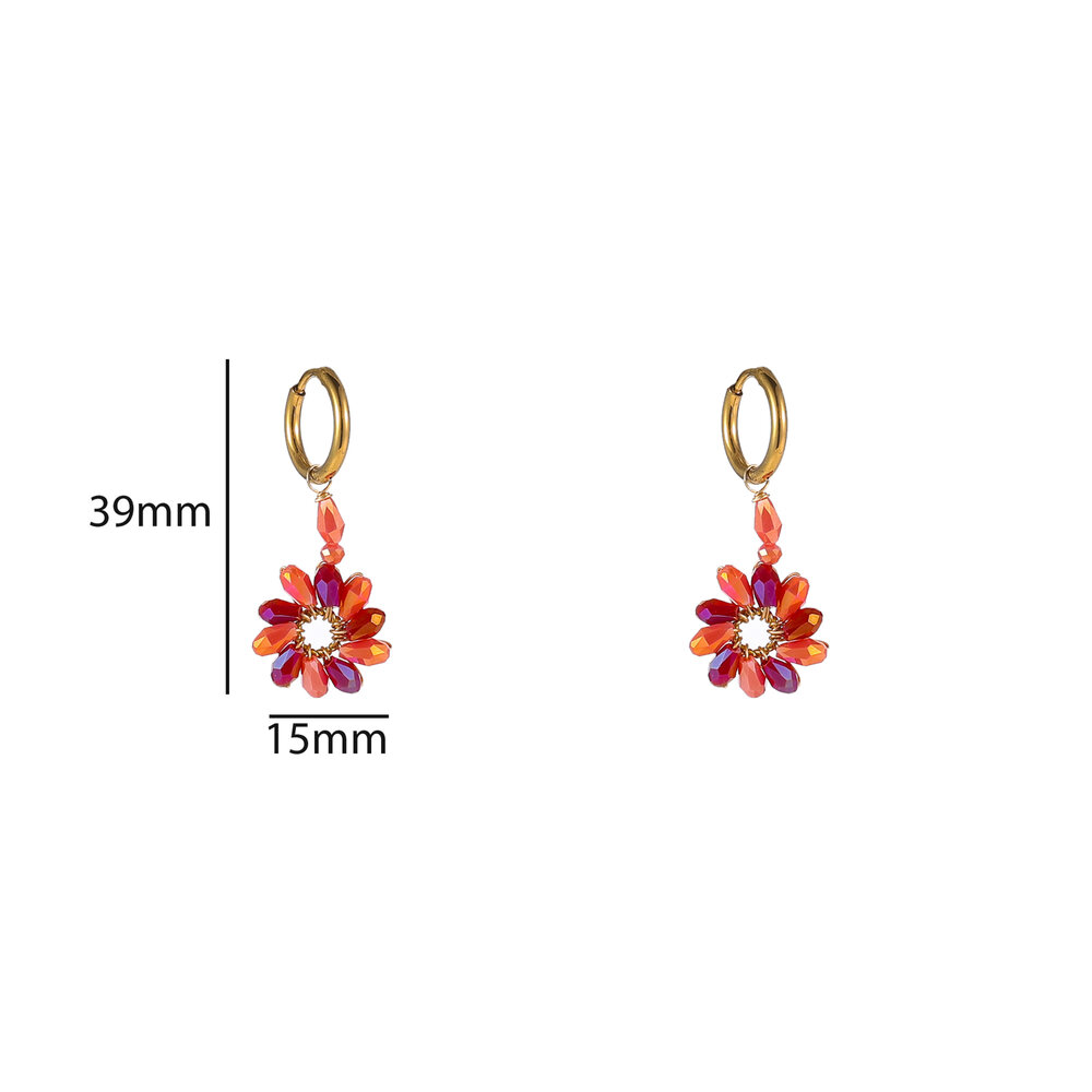 Daisy Drop Hoops &ndash; Orange