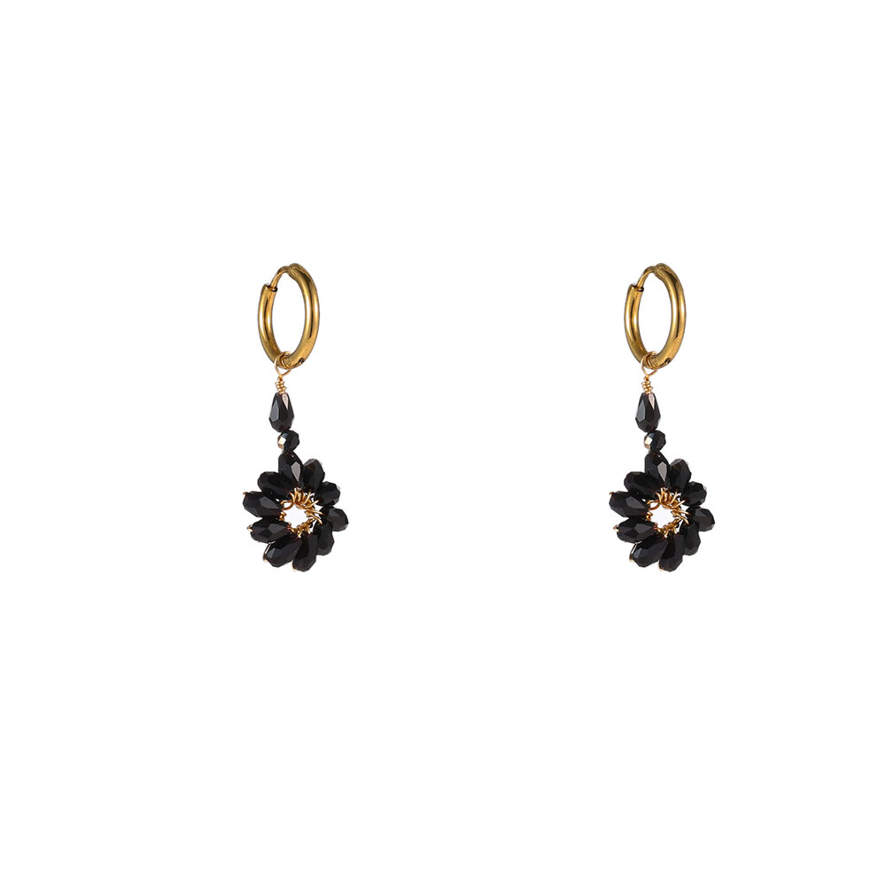 Daisy Drop Hoops &ndash; Black