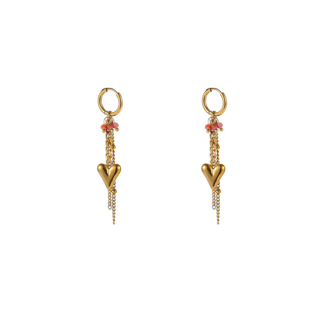 Heart Drop Hoops &ndash; Orange