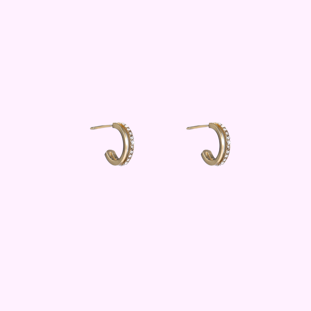 Sparkle Half Hoops - Gold