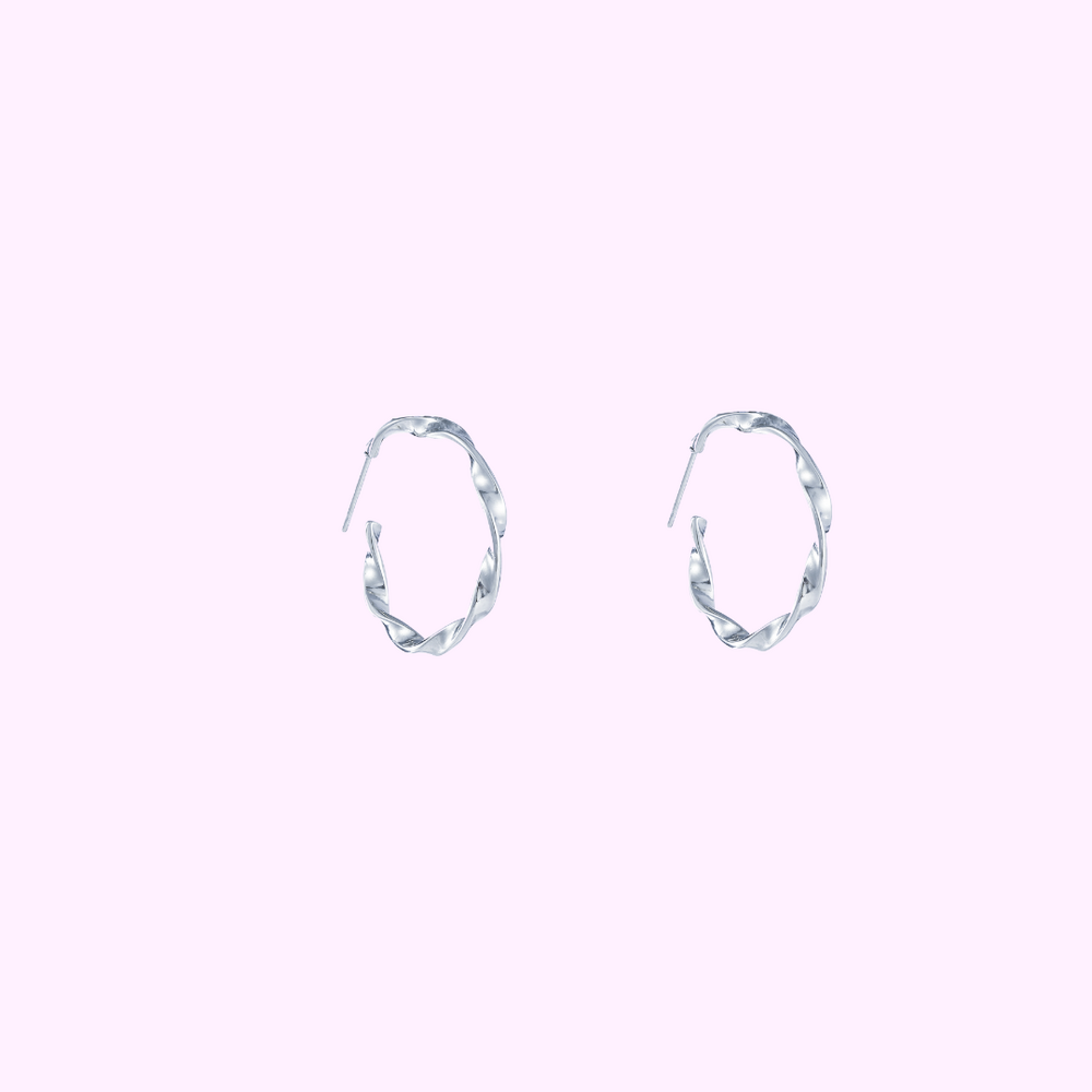 Twisted Hoops - Silver