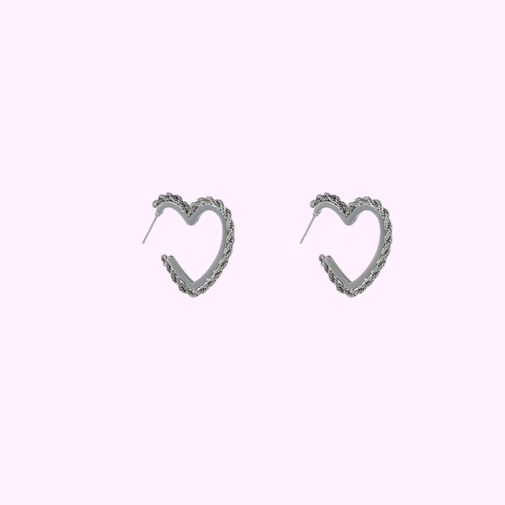 Braided Hearts - Silver