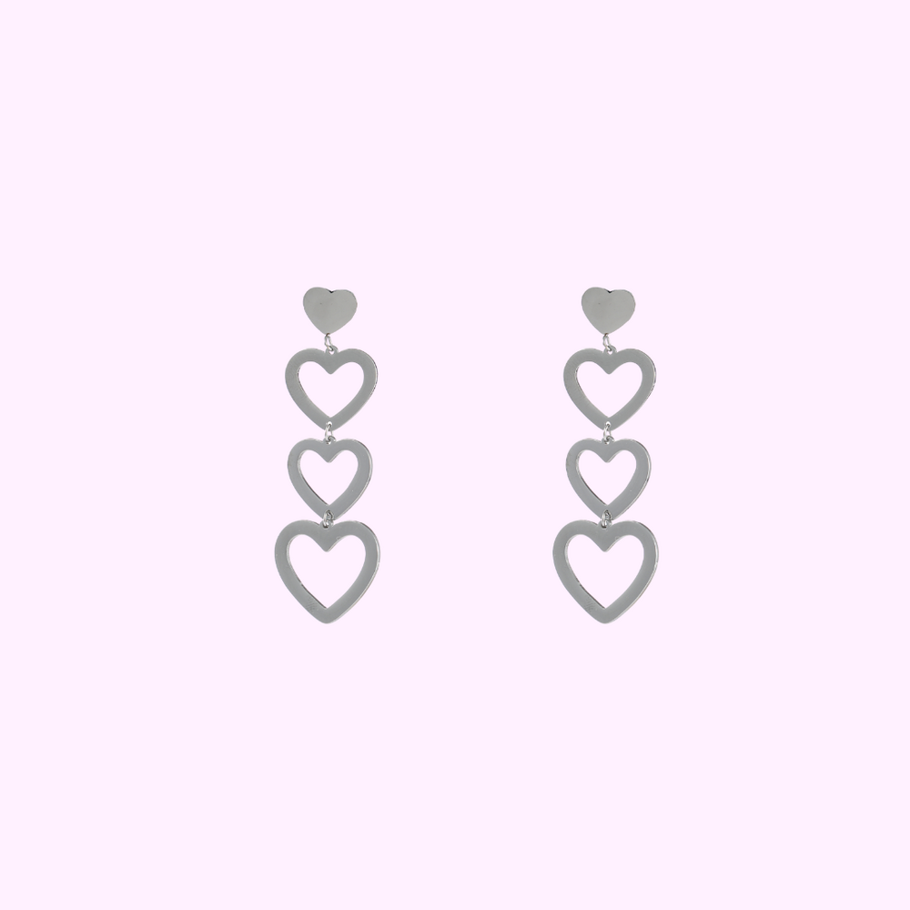 Cascading Hearts - Silver