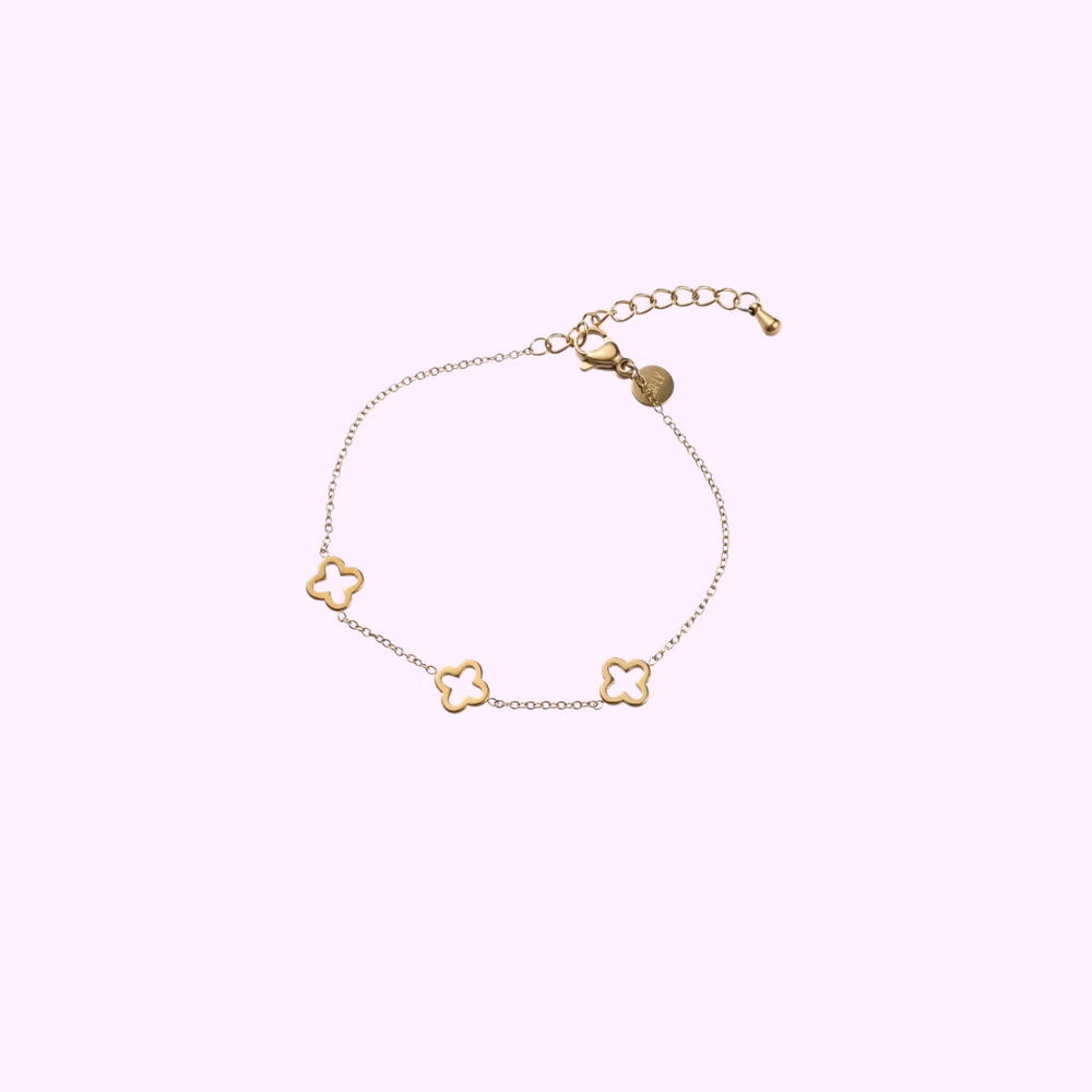 Clover Charm Bracelet - Gold