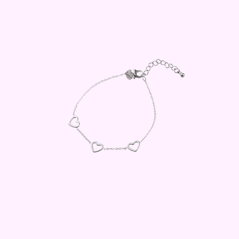 Triple Heart Bracelet - Silver