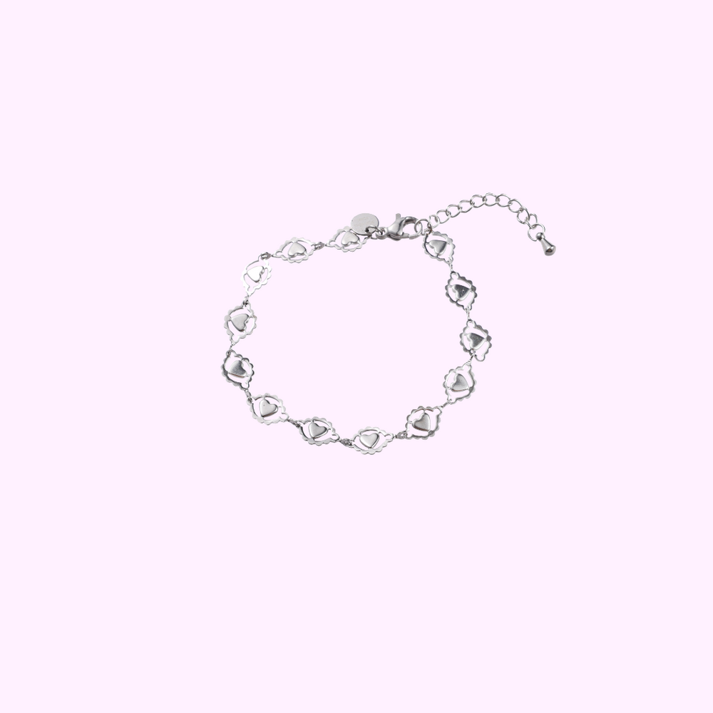 Hearts in Bloom Bracelet - Silver