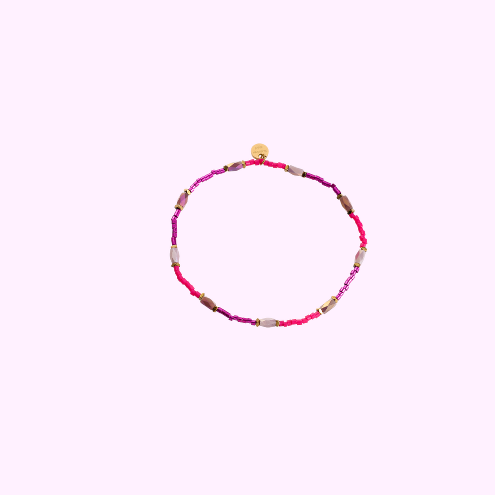 Serenity Beads Bracelet - Purple and Pink