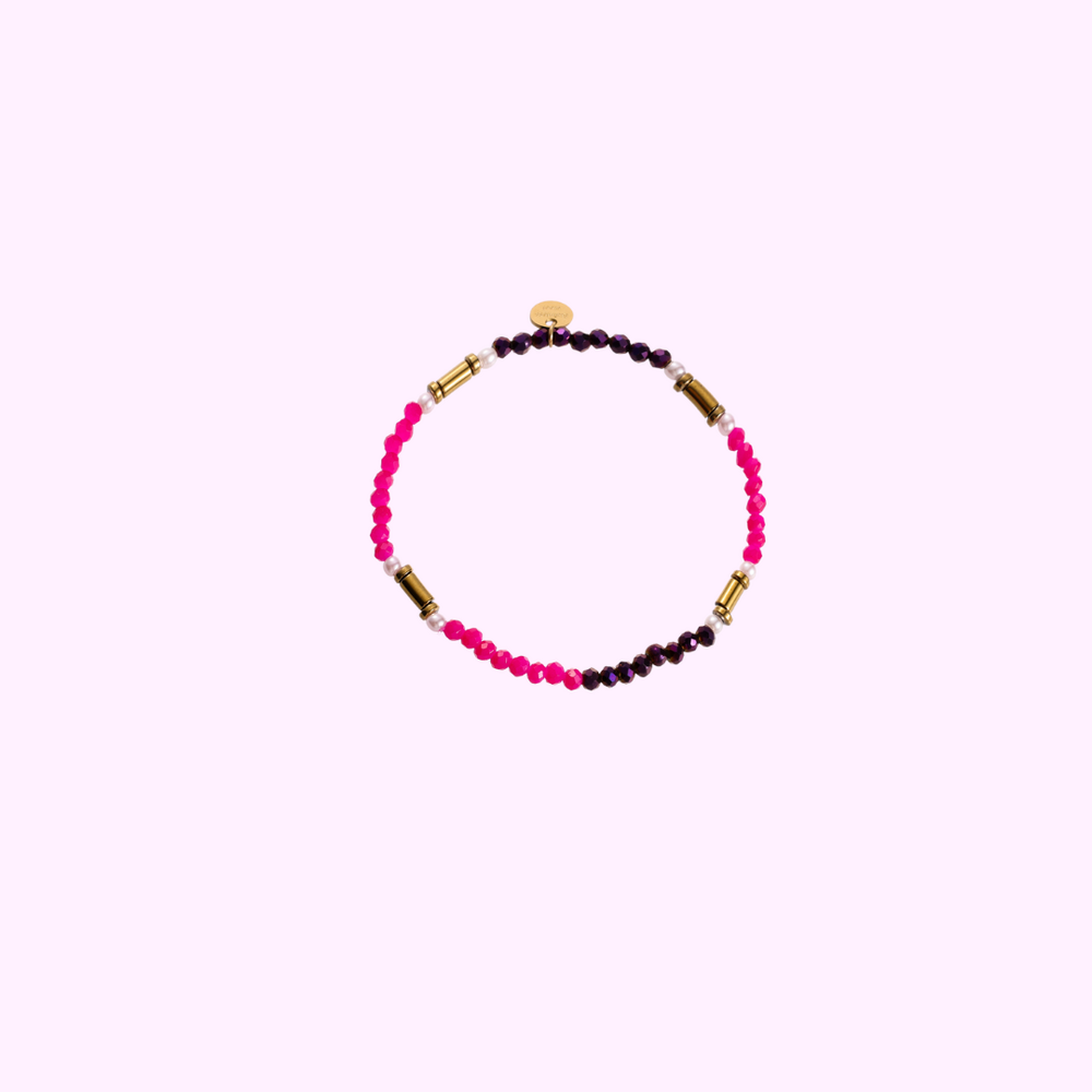 Eclipse Beads Bracelet - Purple and Pink