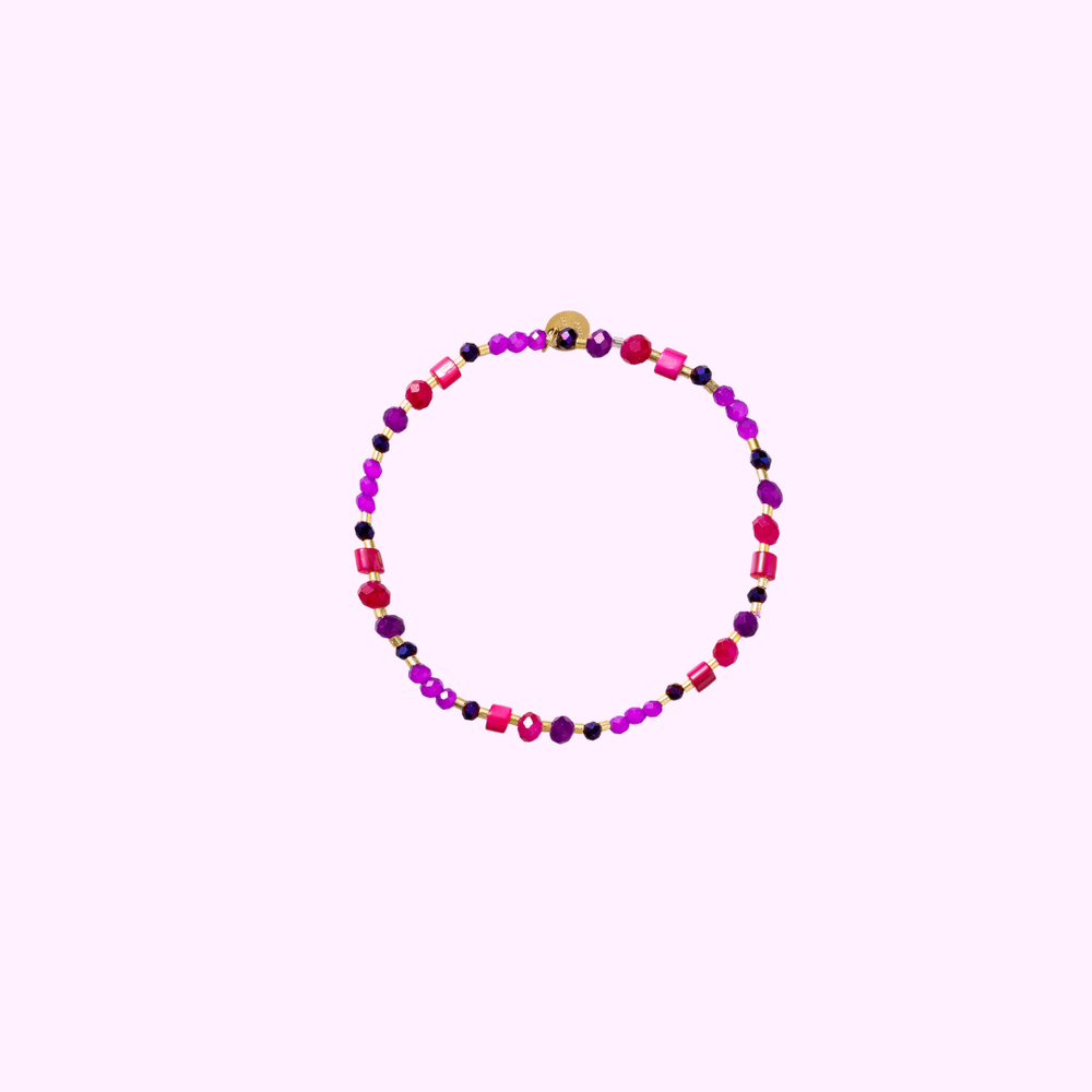 Zenith Beads Bracelet - Purple and Pink