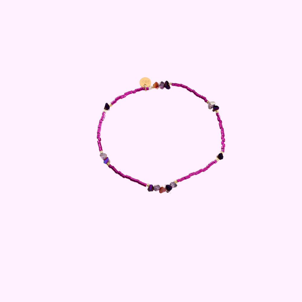 Ethereal Beads Bracelet - Purple and Pink