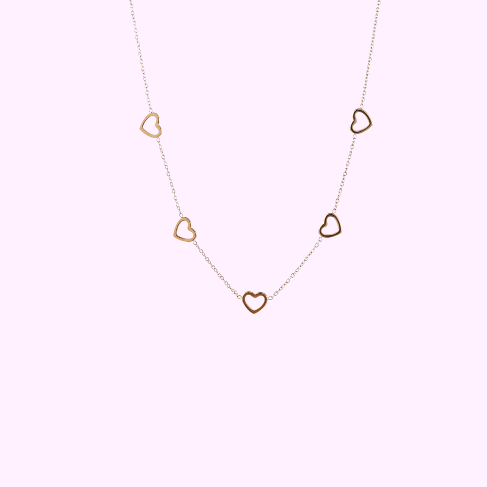 Heart Drop Necklace - Gold