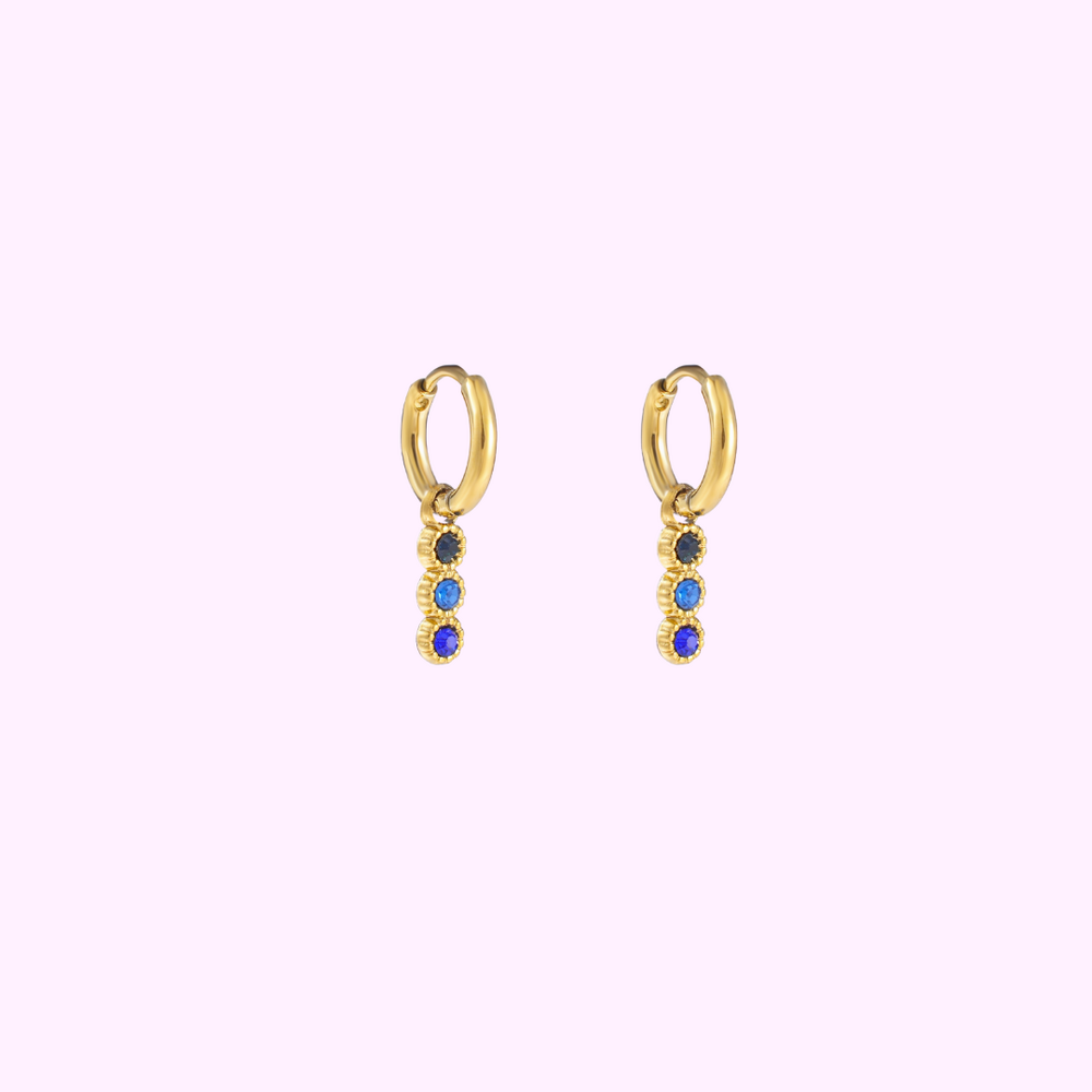 3 in a row Hoop - Gold and Blue