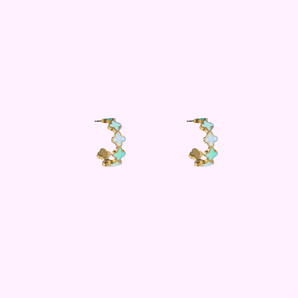 Clover Earring - Gold and Blue