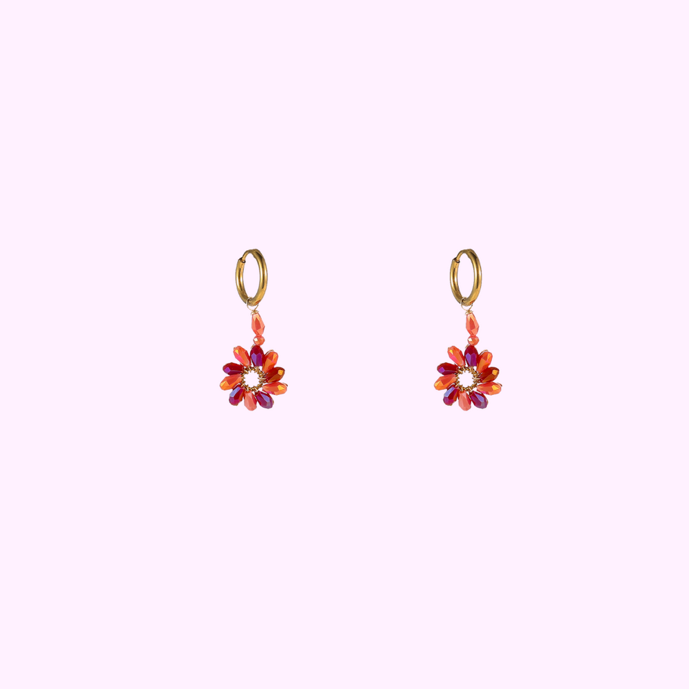 Daisy Drop Hoops &ndash; Orange