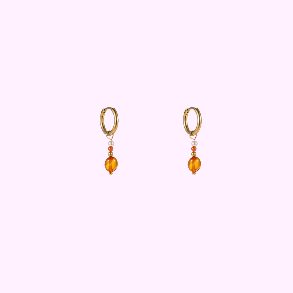 Gem Drop Hoops &ndash; Amber