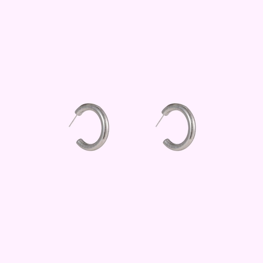 Chunky Snake Hoops &ndash; Silver