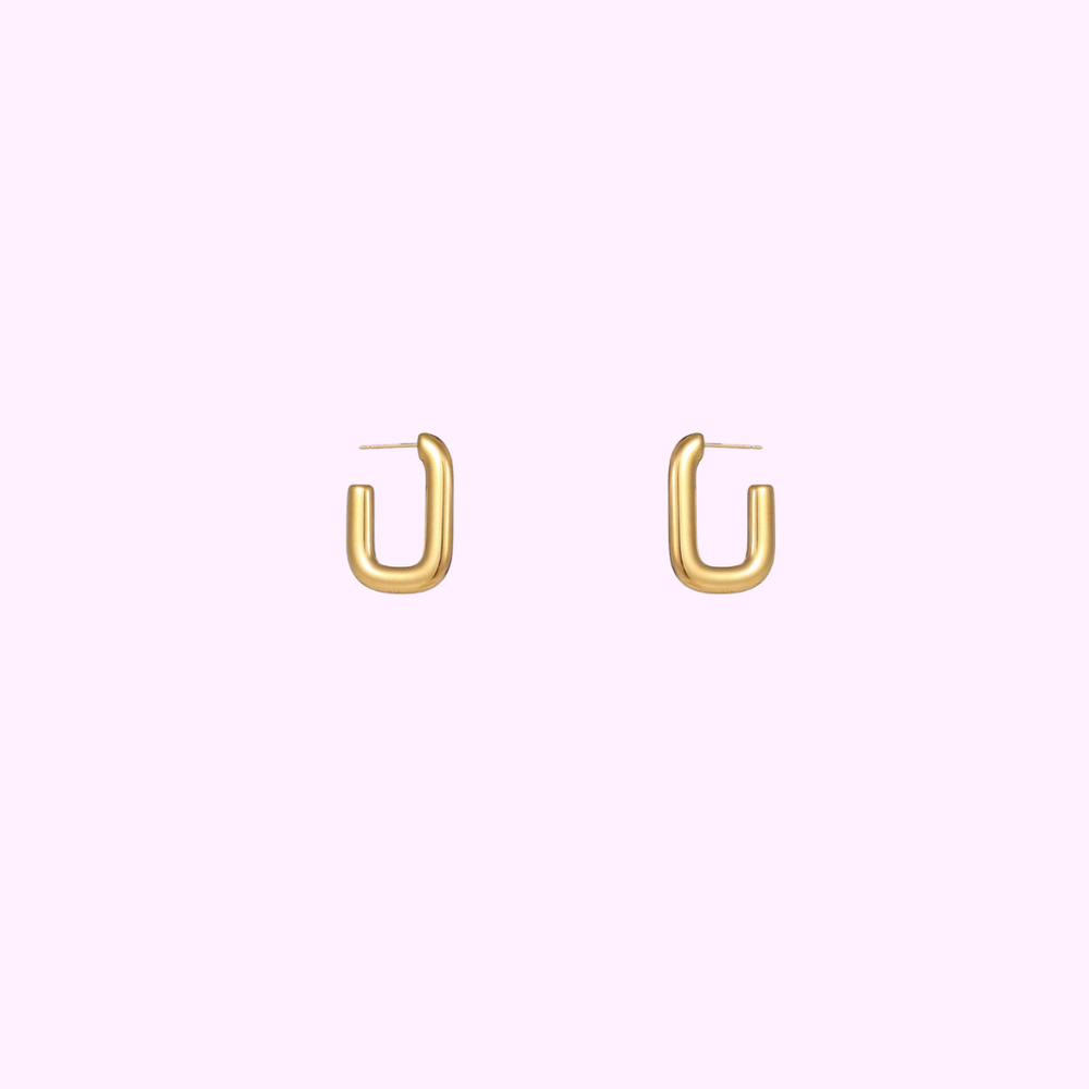 Bold Square Hoops &ndash; Gold