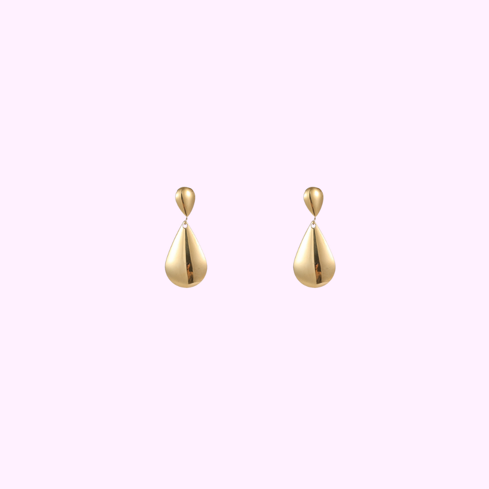 Sleek Drop Earrings &ndash; Gold