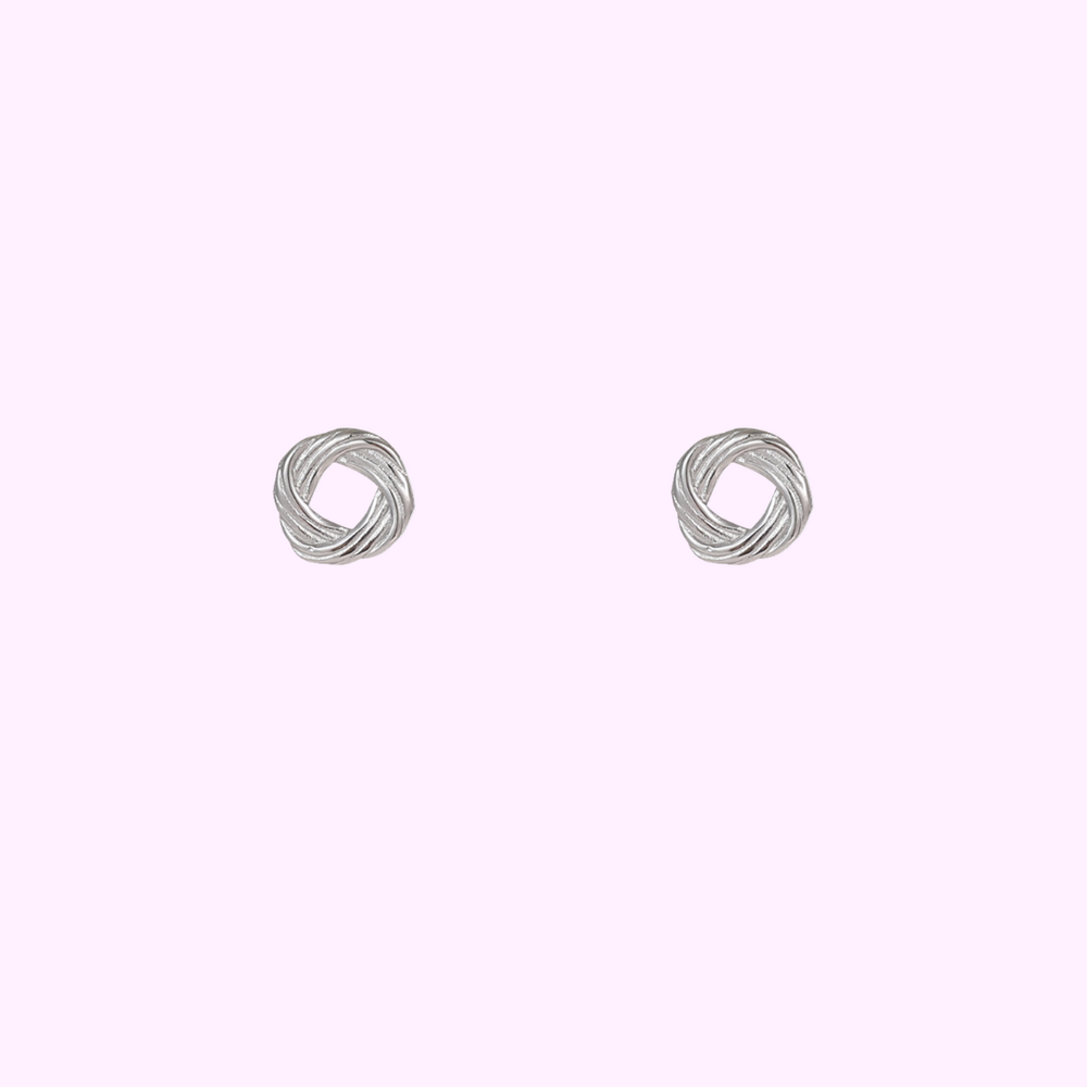Braided Knot Studs &ndash; Silver