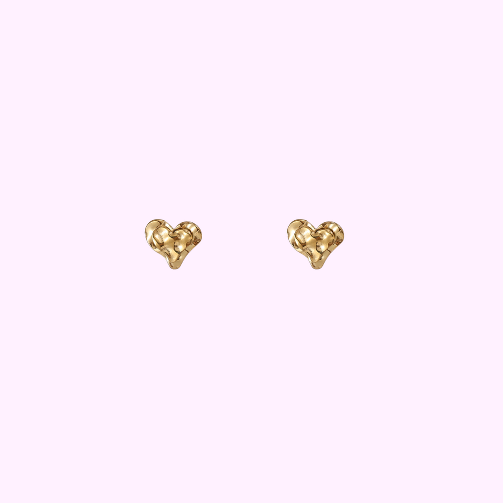 Molten Heart Studs &ndash; Gold