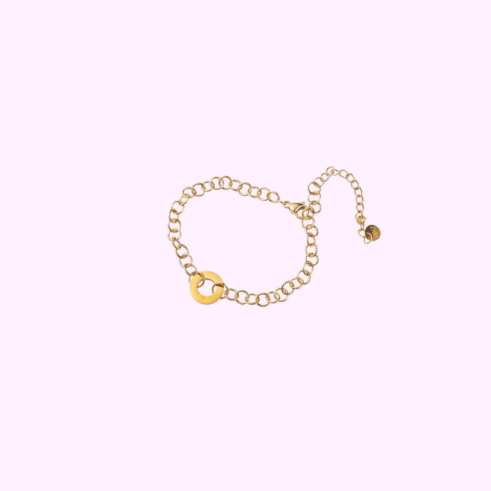 Circle Link Bracelet &ndash; Gold