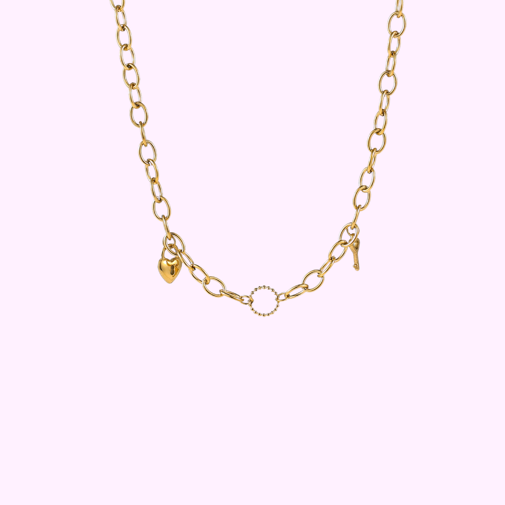 Locked in Love Necklace - Gold