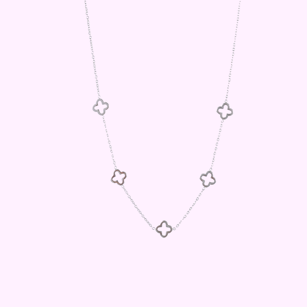 Clover Charm Necklace - Silver