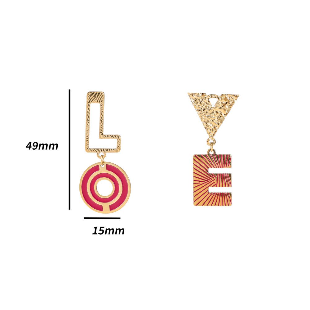 Blooming Love Earring - Gold and Red