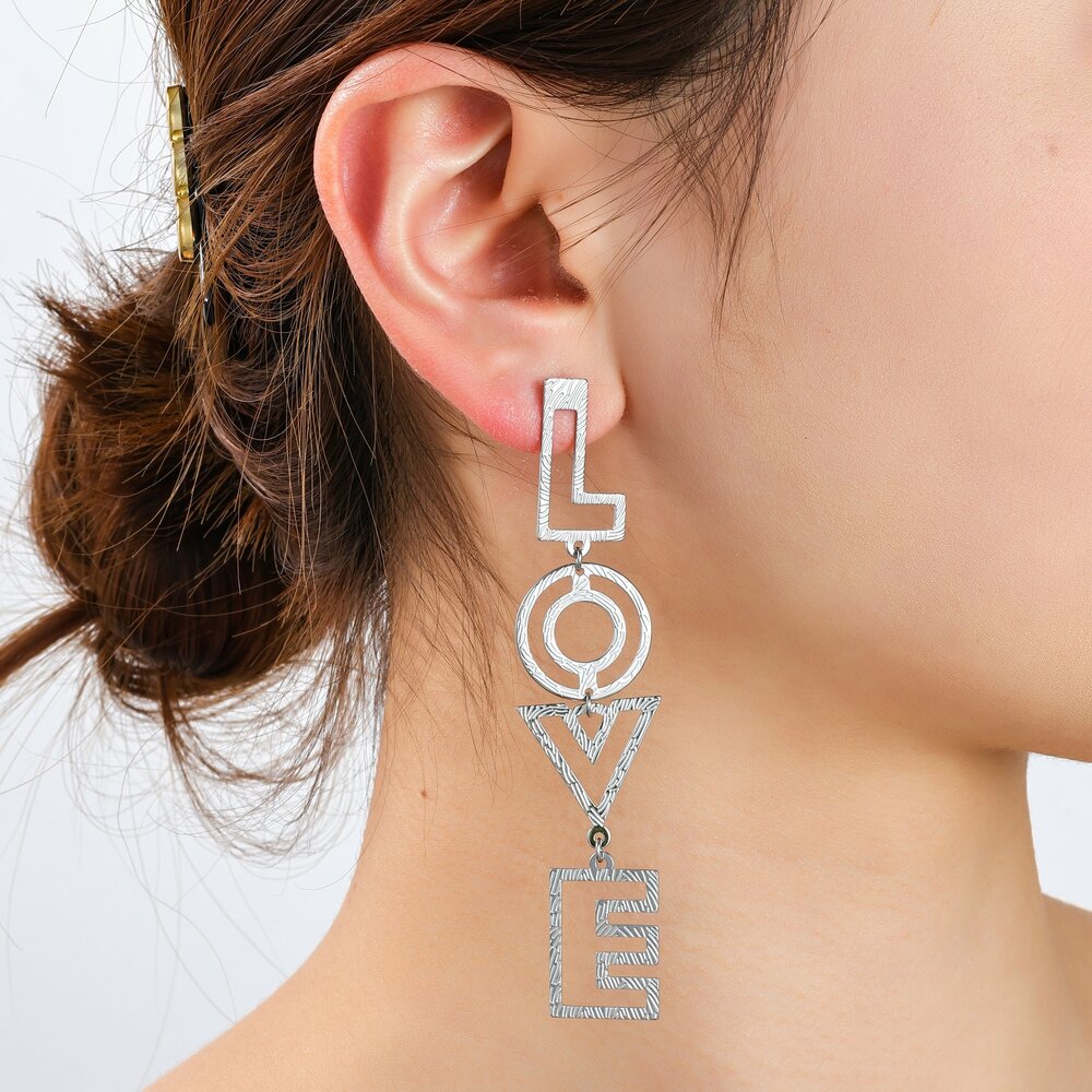 Bold Love Earring - Silver