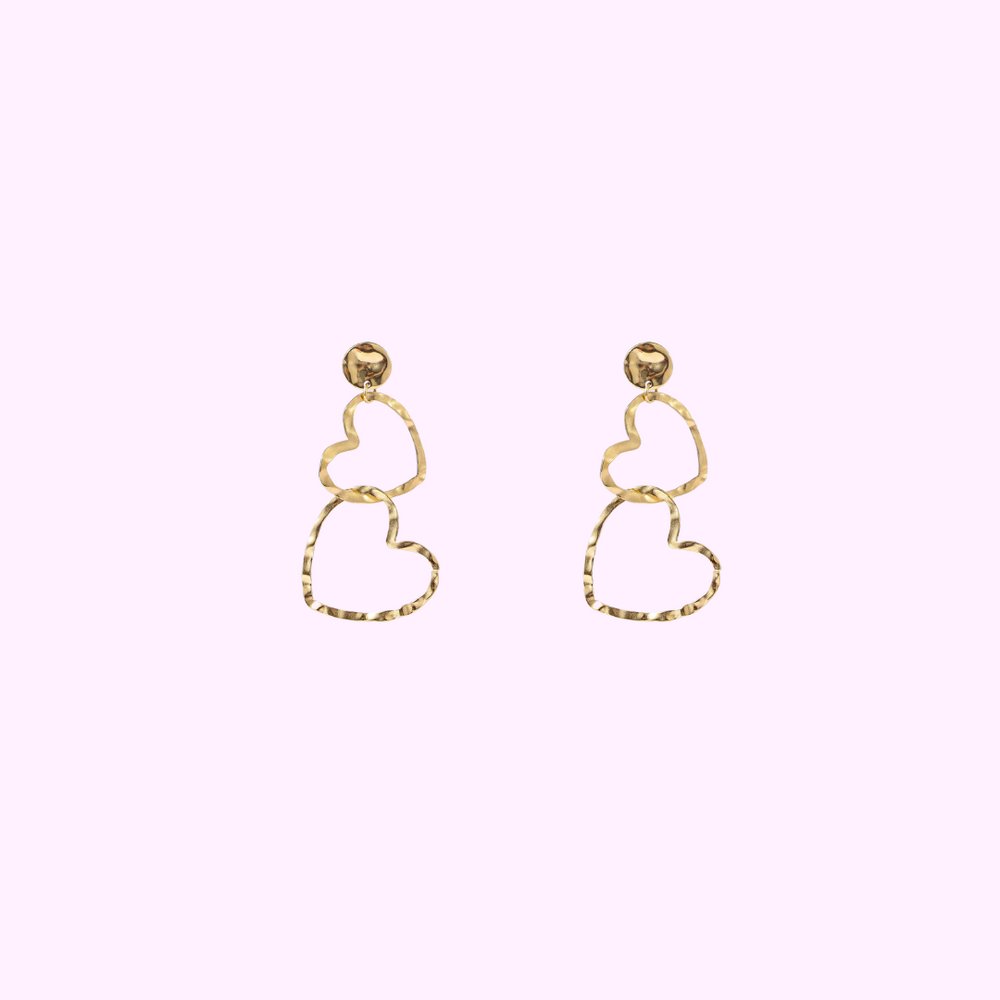 Heart Statement Earring - Gold