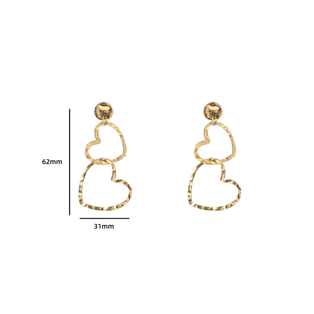 Heart Statement Earring - Gold