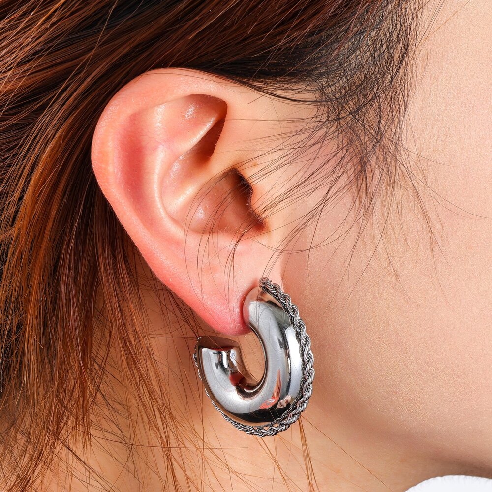 Bold Hollow Hoop - Silver