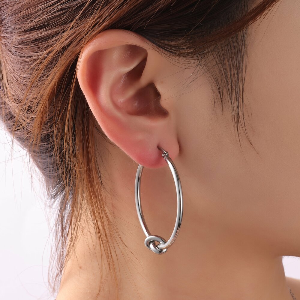 Infinity Knot Hoop - Silver