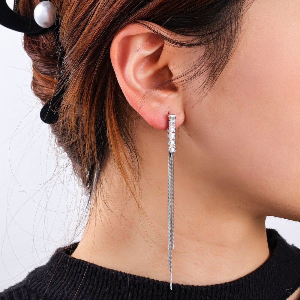 Sparkle Duo Earring - Silver