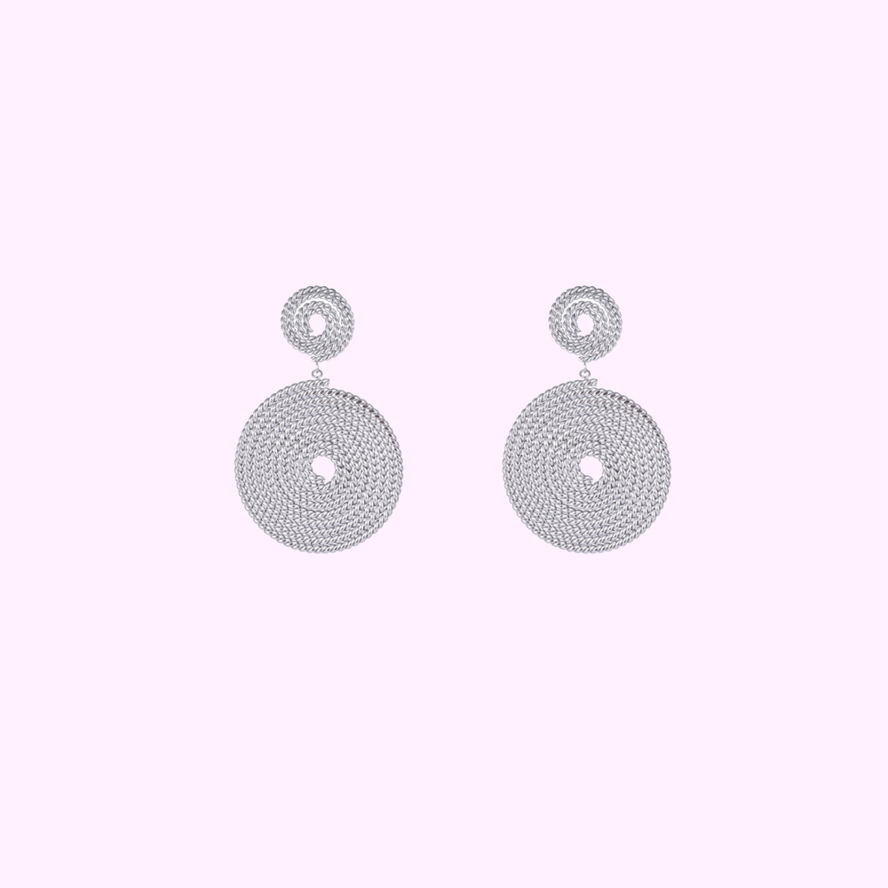 Twist Up Earring - Silver