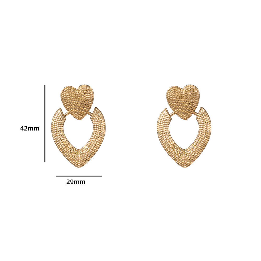 Falling Heart Earring - Gold