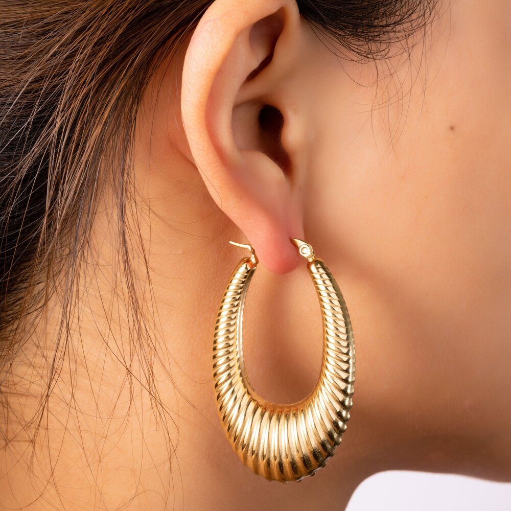 Bold Oval Hoop - Silver