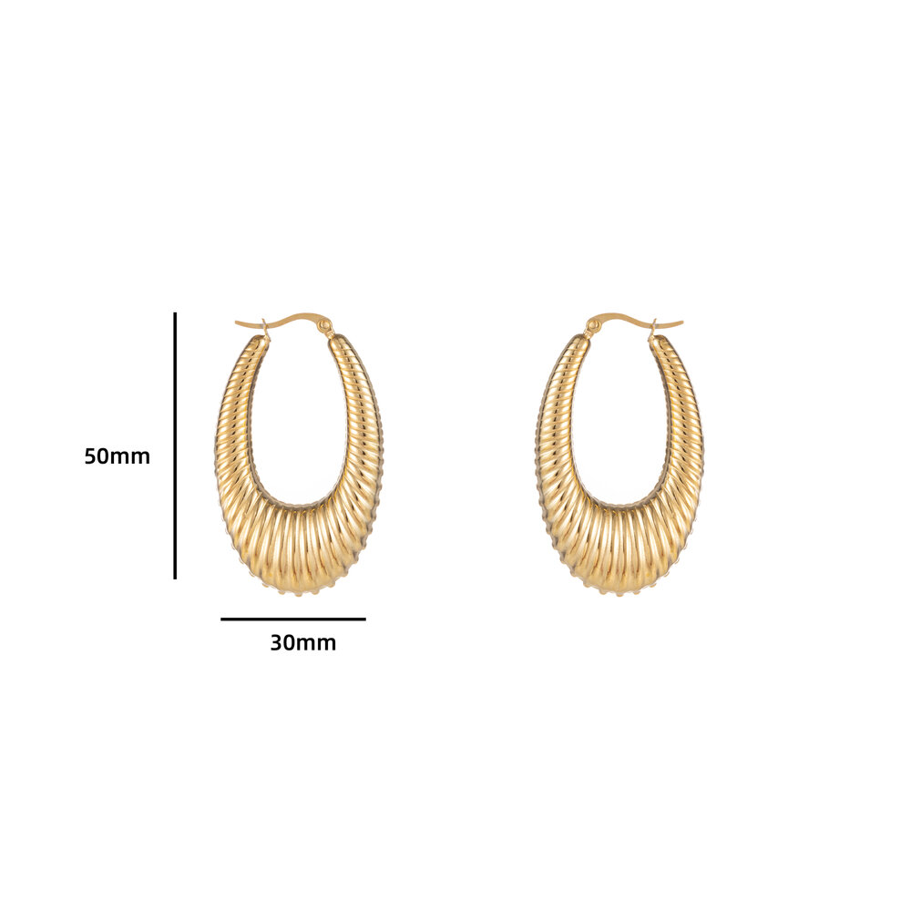 Bold Oval Hoop - Silver