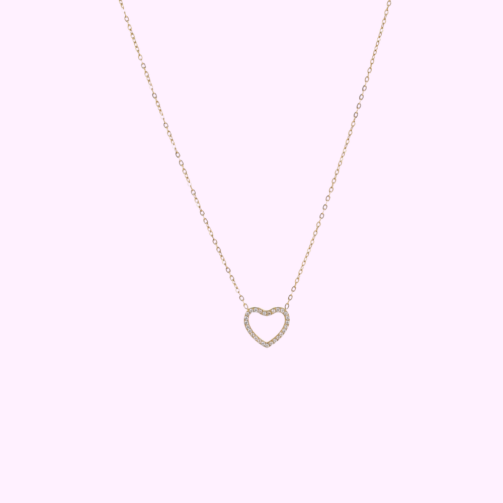 Sparkle Heart Necklace - Gold