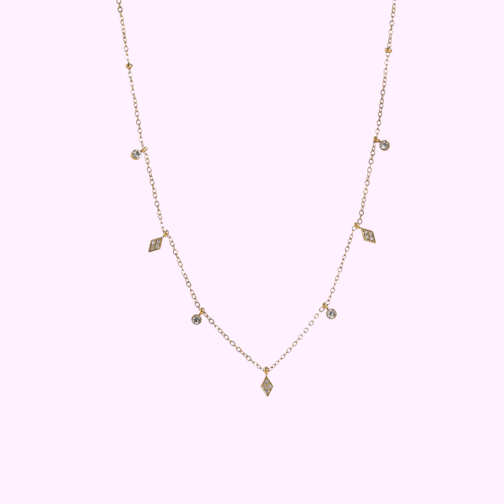 Diamond Dots Necklace - Gold