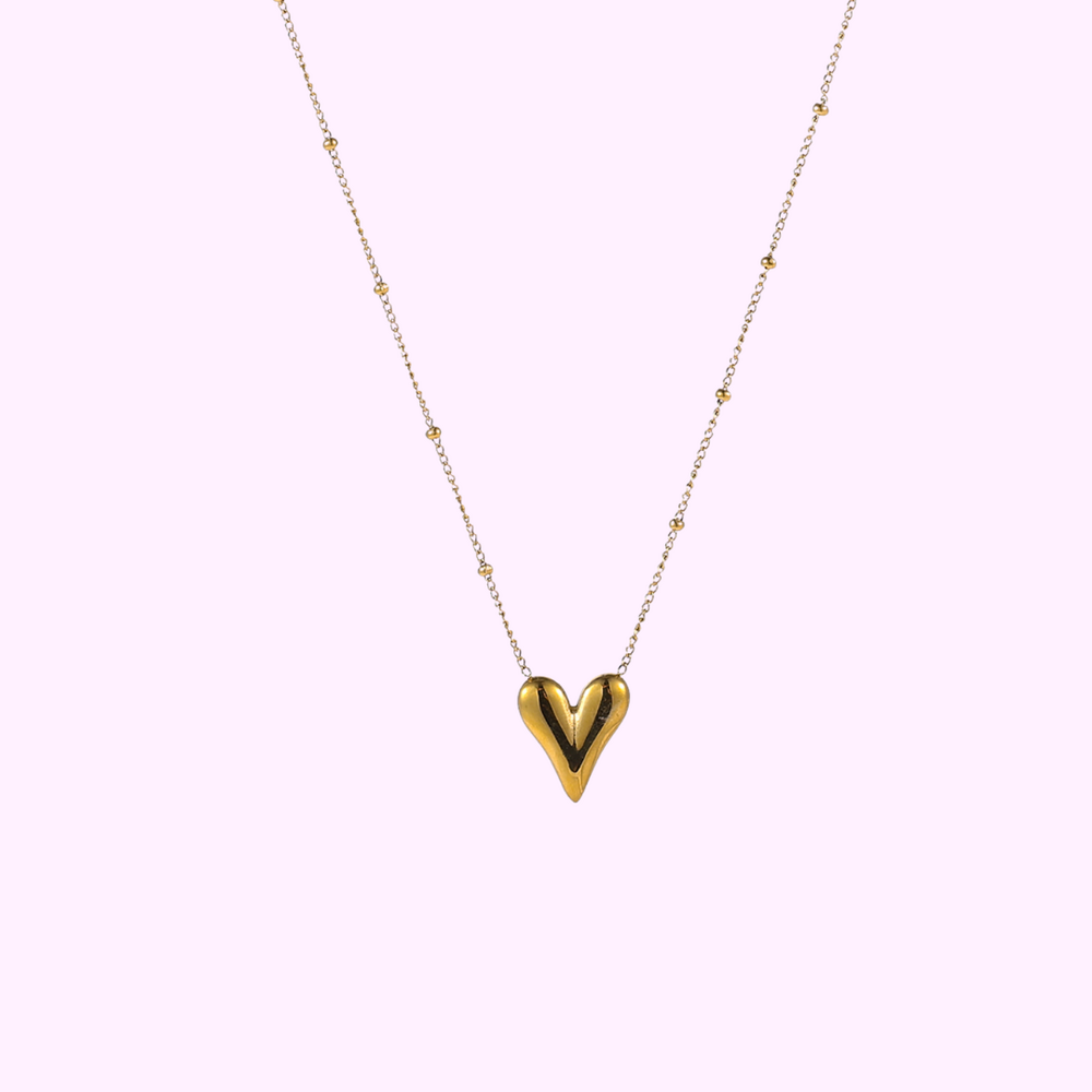 Bold Heart Necklace - Gold