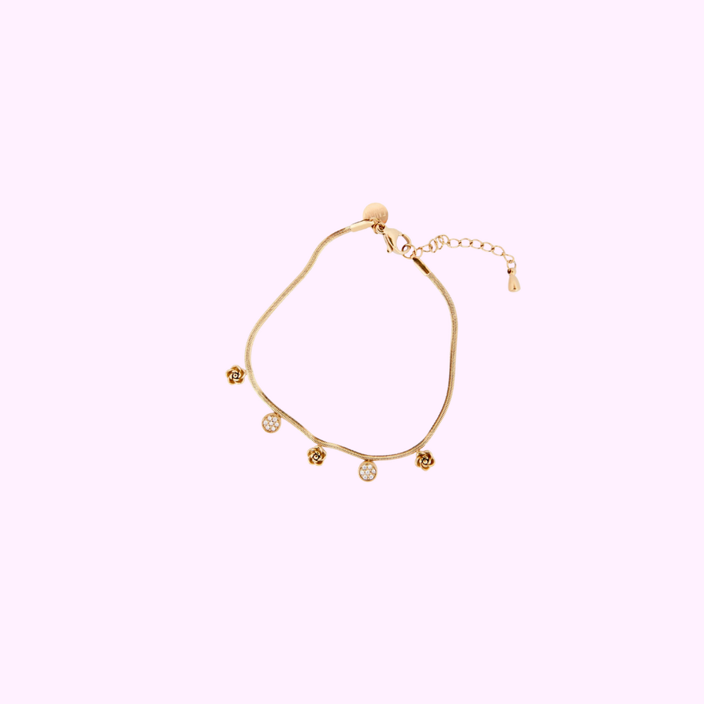 Rosy Charm Bracelet - Gold