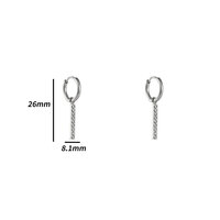 Linear Sparkle Hoops - Silver