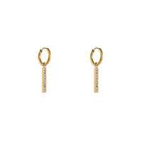 Linear Sparkle Hoops - Gold