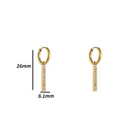 Linear Sparkle Hoops - Gold