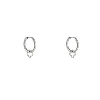 Petite Clover Hoops - Silver