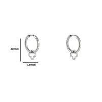 Petite Clover Hoops - Silver