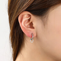 Petite Clover Hoops - Silver