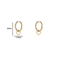 Petite Clover Hoops - Gold