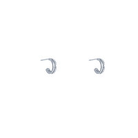 Sparkle Half Hoops - Silver